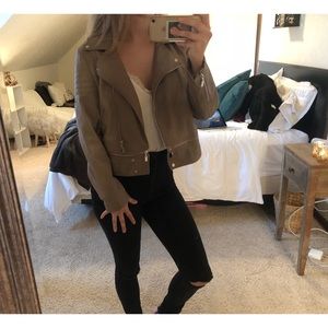 Faux leather biker jacket